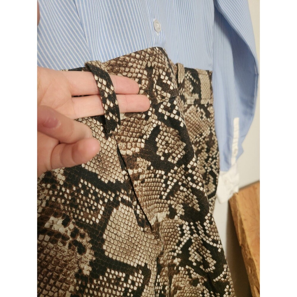 Altuzarra Pinstripe Blue and Brown Snakeprint Career Office Dress - Picture 8 of 15